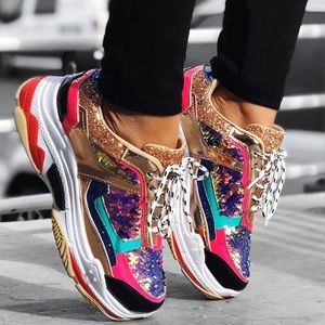 Take it and Run Sequin & Glitter Sneaker